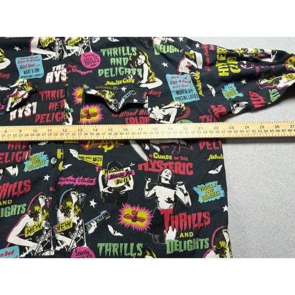 Hysteric Glamour Button Up Retro Horror/Exploitation Print One Size - Picture 8 of 10